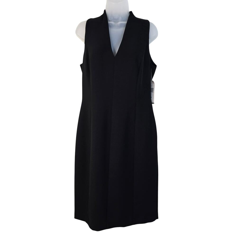 Lauren Ralph Lauren Sheath Dress Women's 12 Black Classic Quiet Luxury Preppy